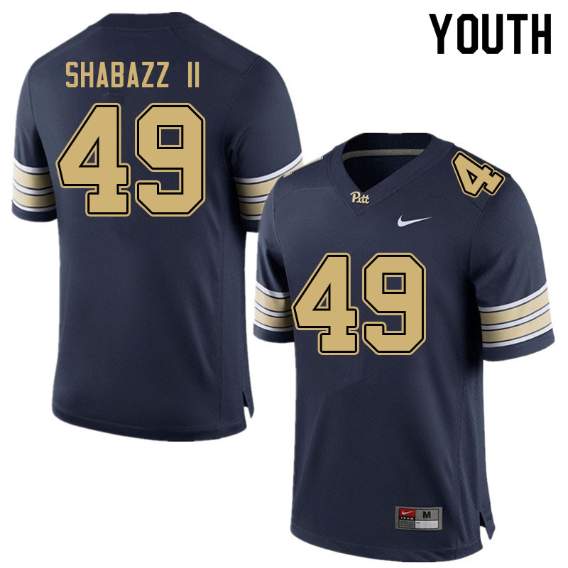 Youth #49 Ak'Bar Shabazz II Pitt Panthers College Football Jerseys Sale-Navy